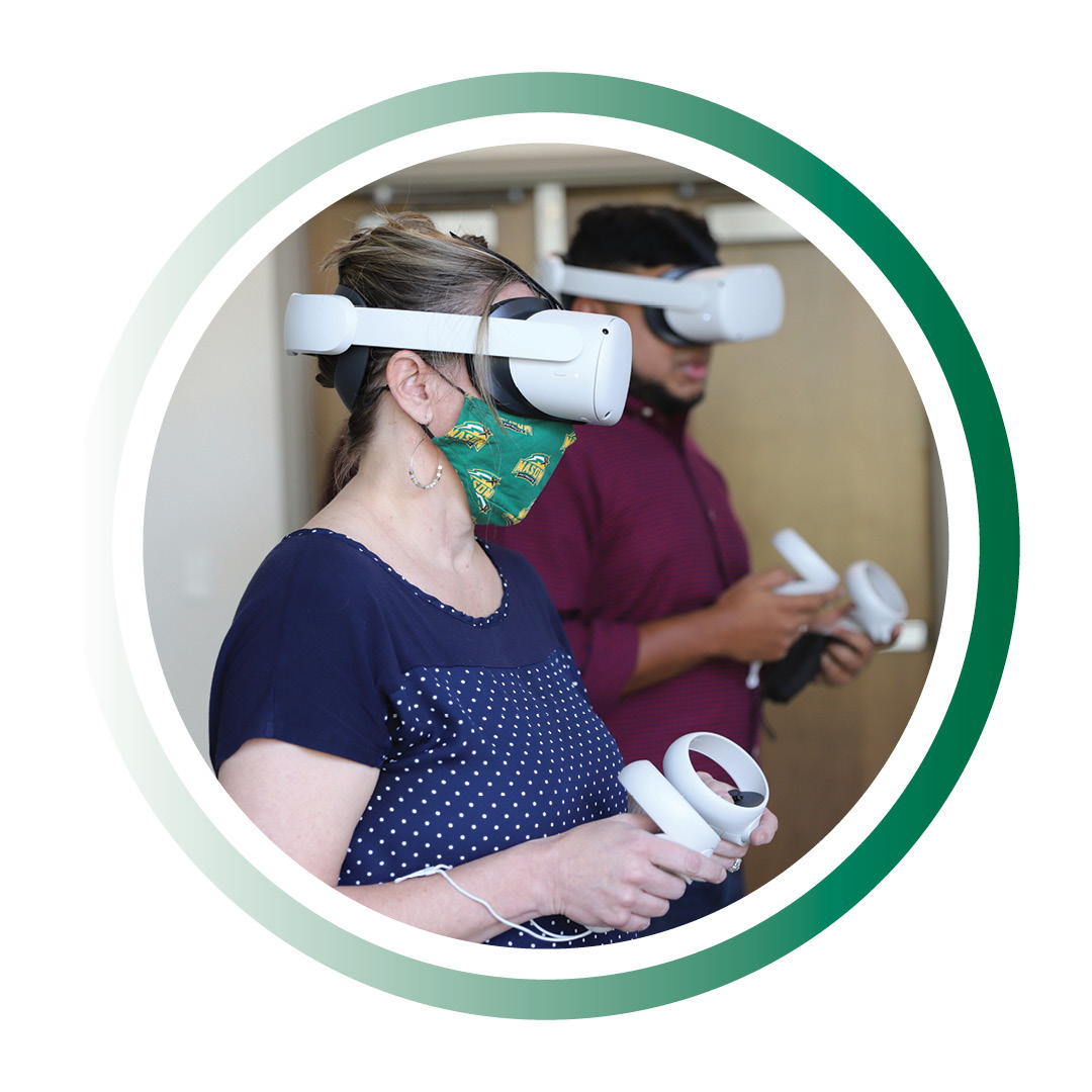 two people wearing VR headset